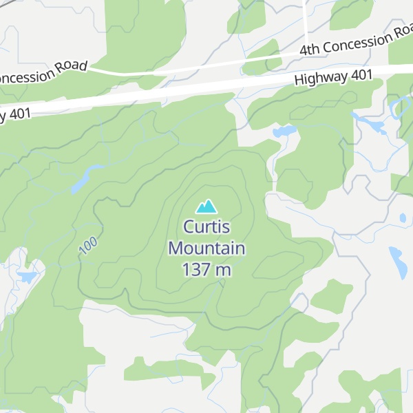 Map of Curtis Mountain