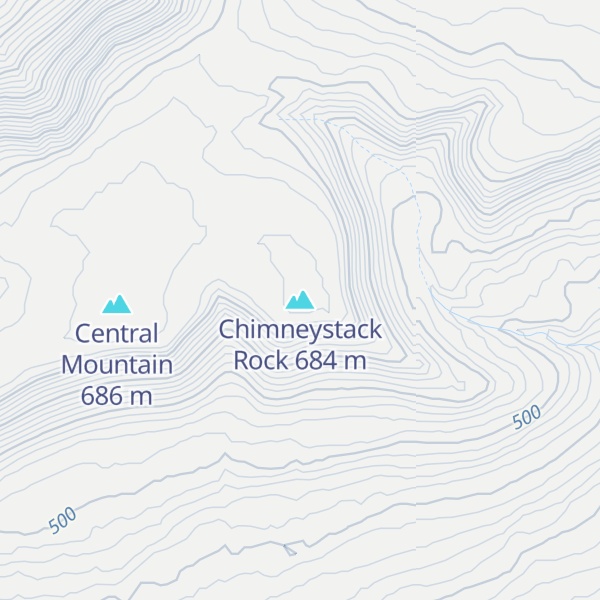 Map of Chimneystack Rock