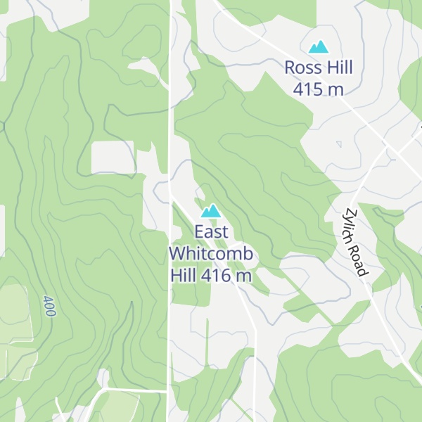 Map of East Whitcomb Hill