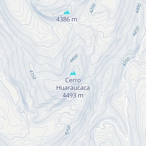 Map of Cerro Huaraucaca