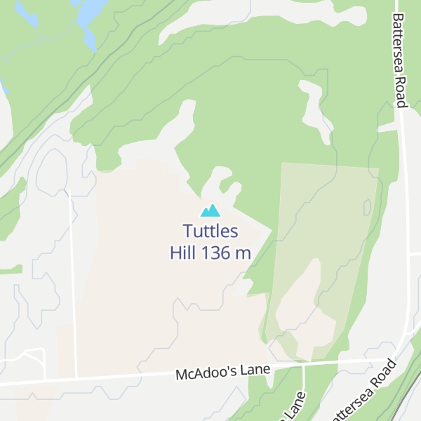 Map of Tuttles Hill