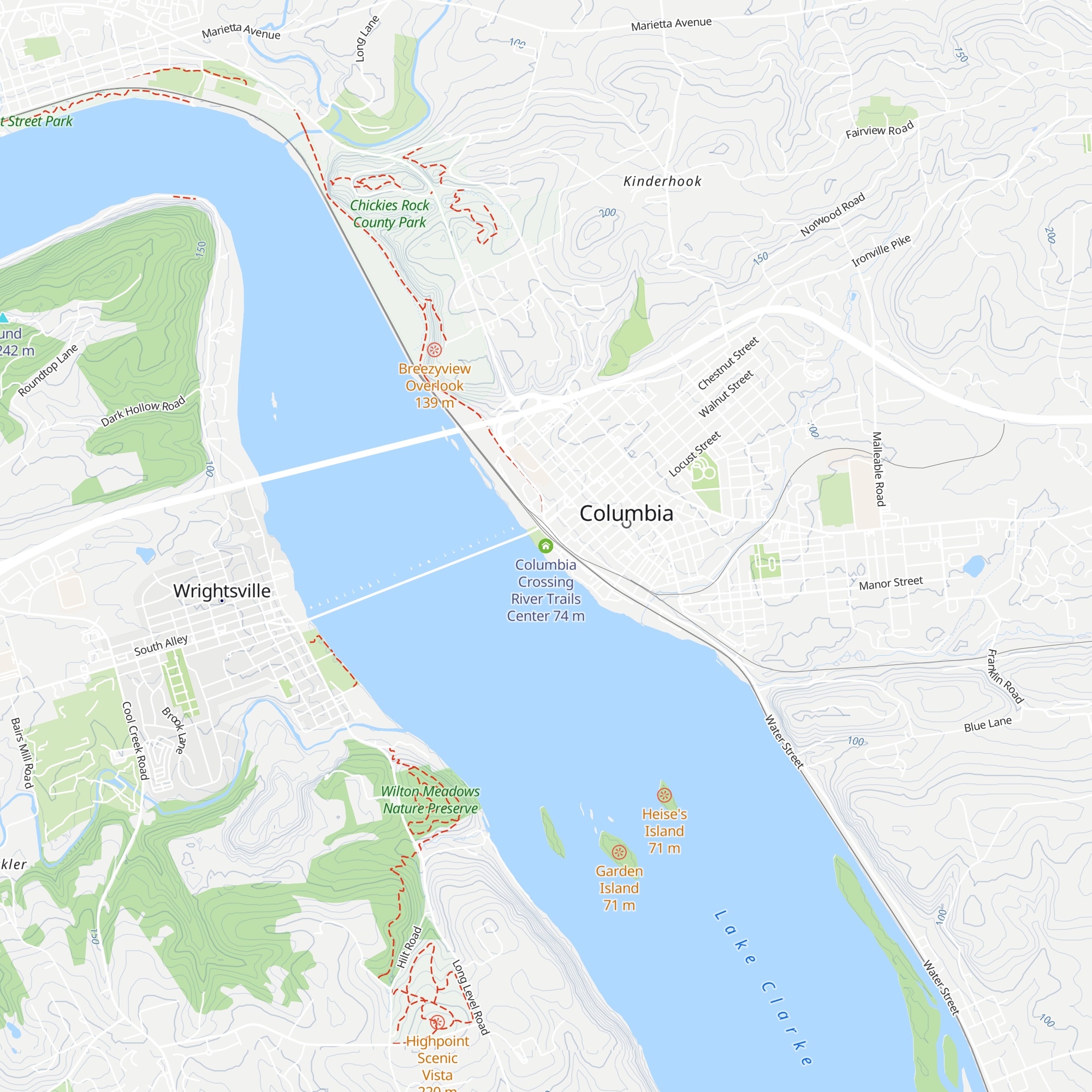 Columbia Crossing River Trails Center map