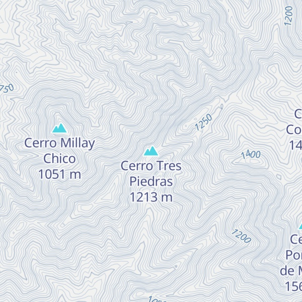 Map of Cerro Tres Piedras