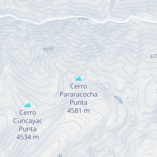 Map of Cerro Pararacocha Punta