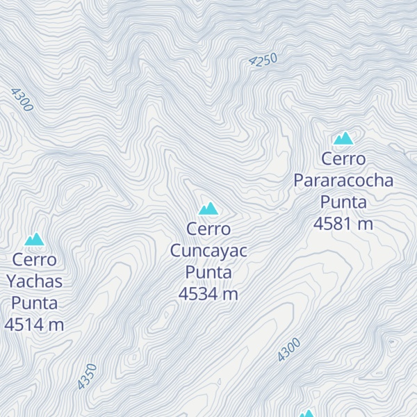 Map of Cerro Cuncayac Punta