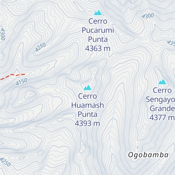 Map of Cerro Huamash Punta
