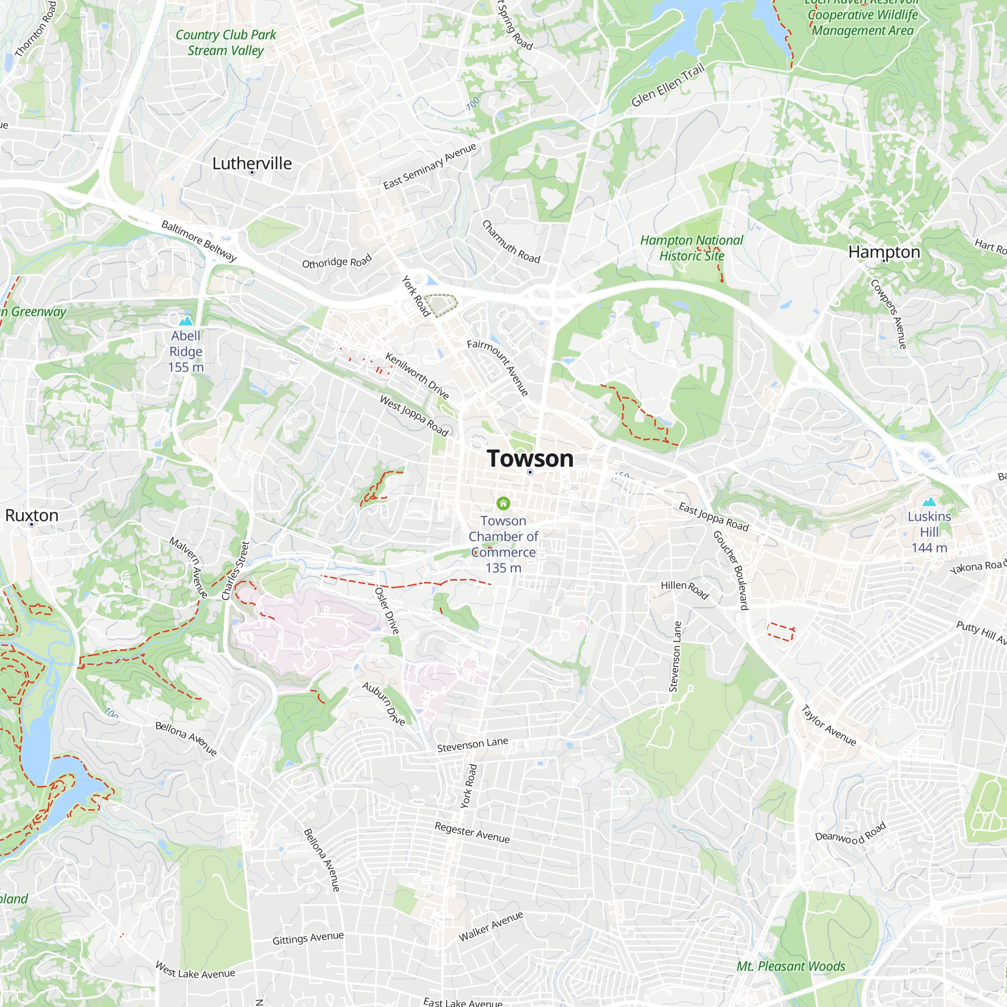 Towson Chamber of Commerce map