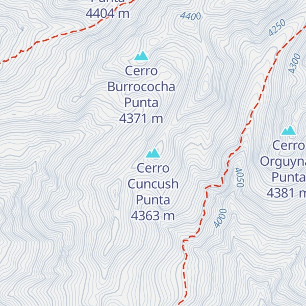 Map of Cerro Cuncush Punta