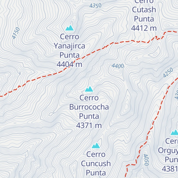 Map of Cerro Burrococha Punta