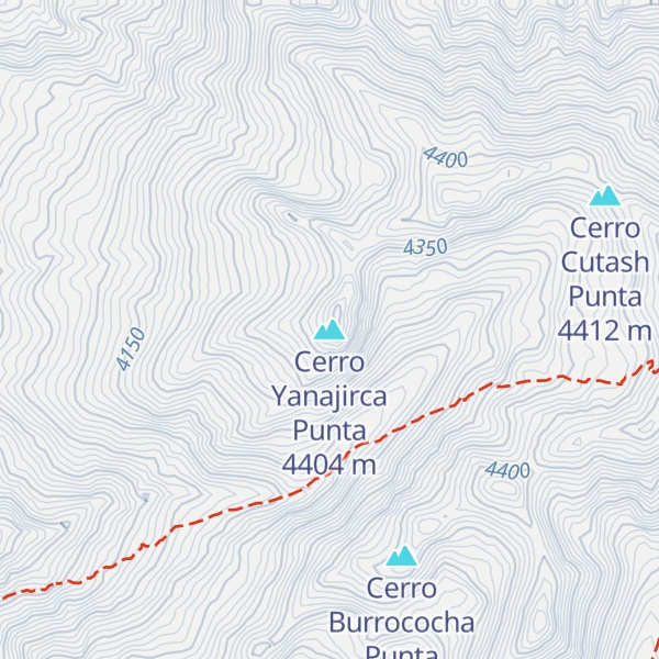 Map of Cerro Yanajirca Punta