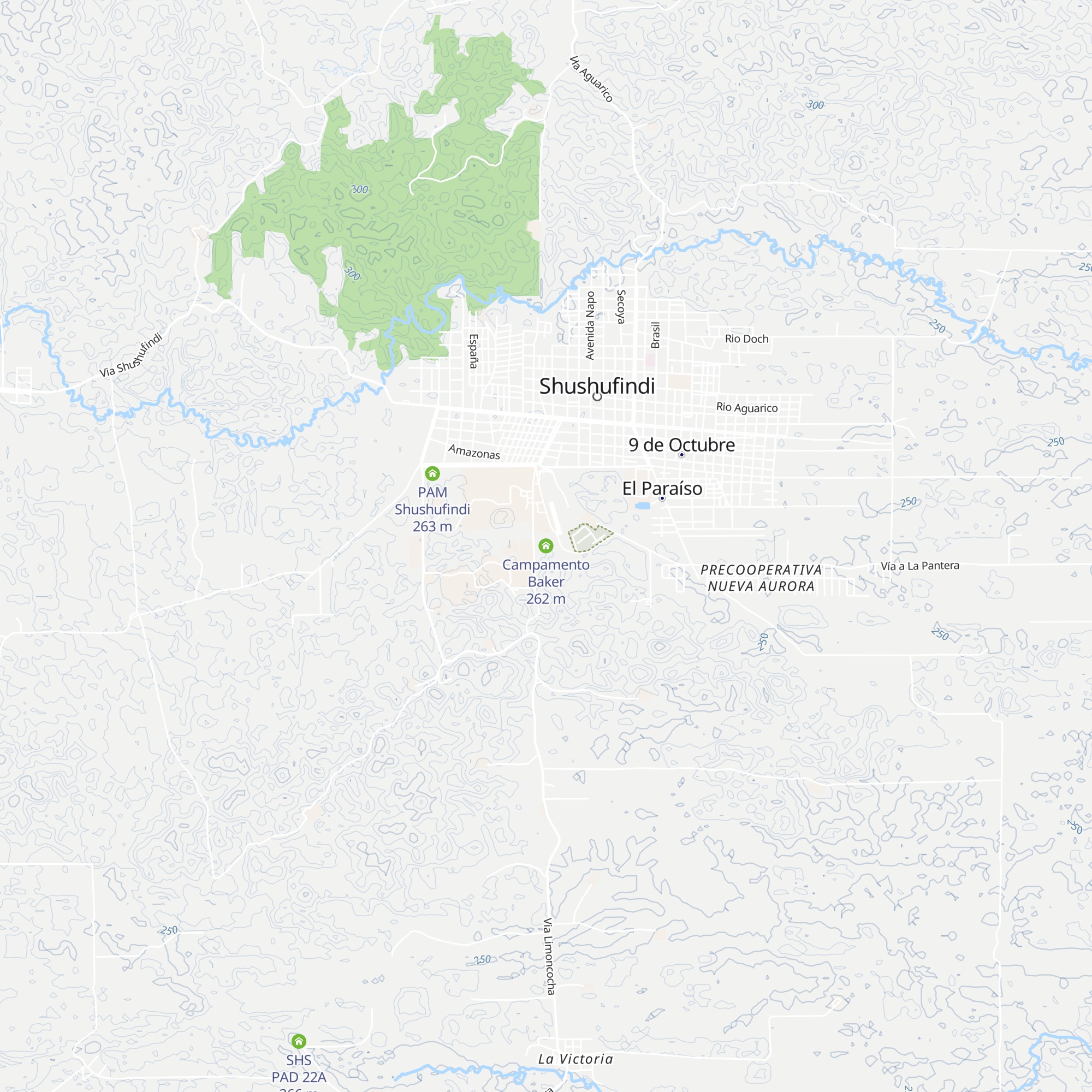Campamento Baker map