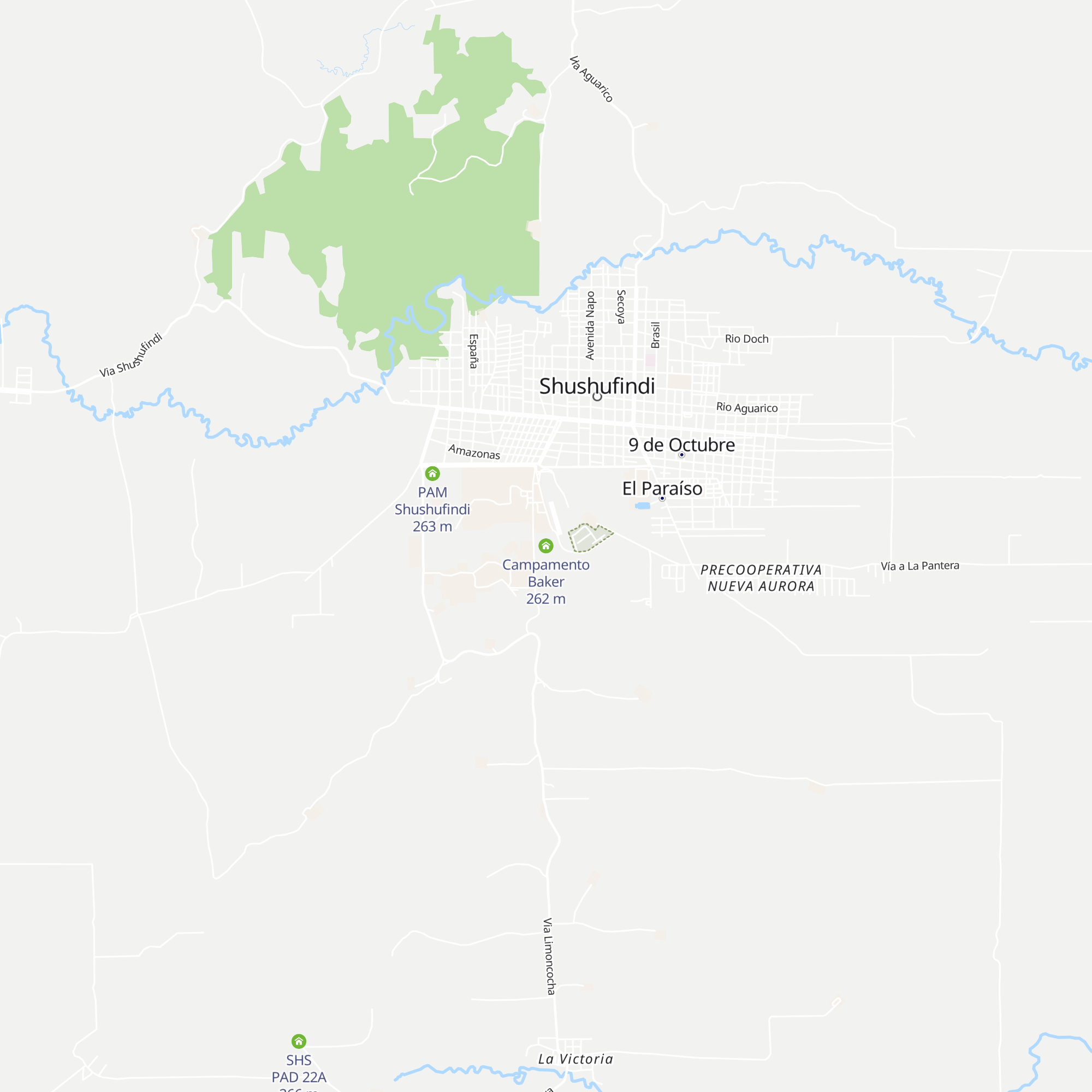 Campamento Baker map