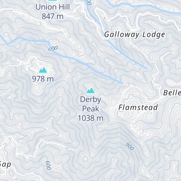 Map of Derby Peak