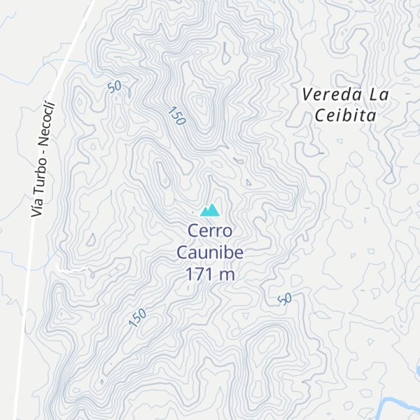 Map of Cerro Caunibe