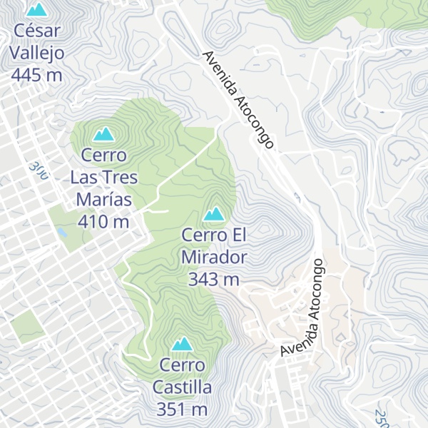 Map of Cerro El Mirador