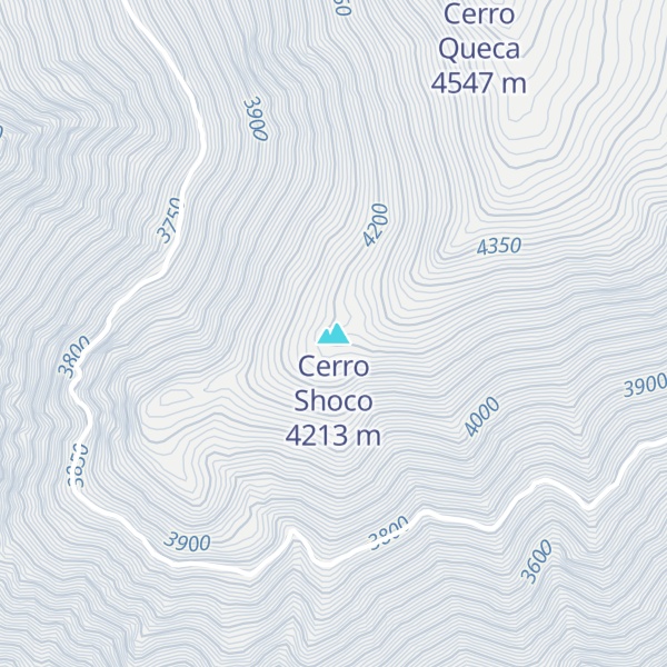 Map of Cerro Shoco