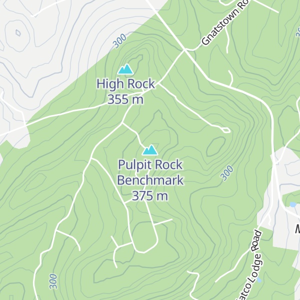 Map of Pulpit Rock Benchmark
