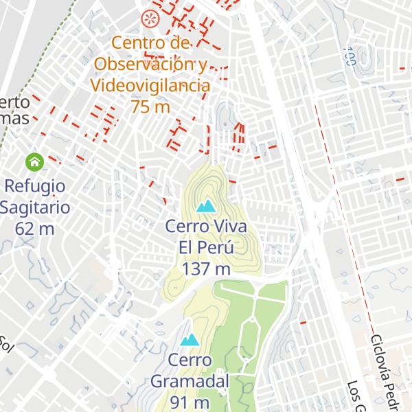 Map of Cerro Viva El Perú