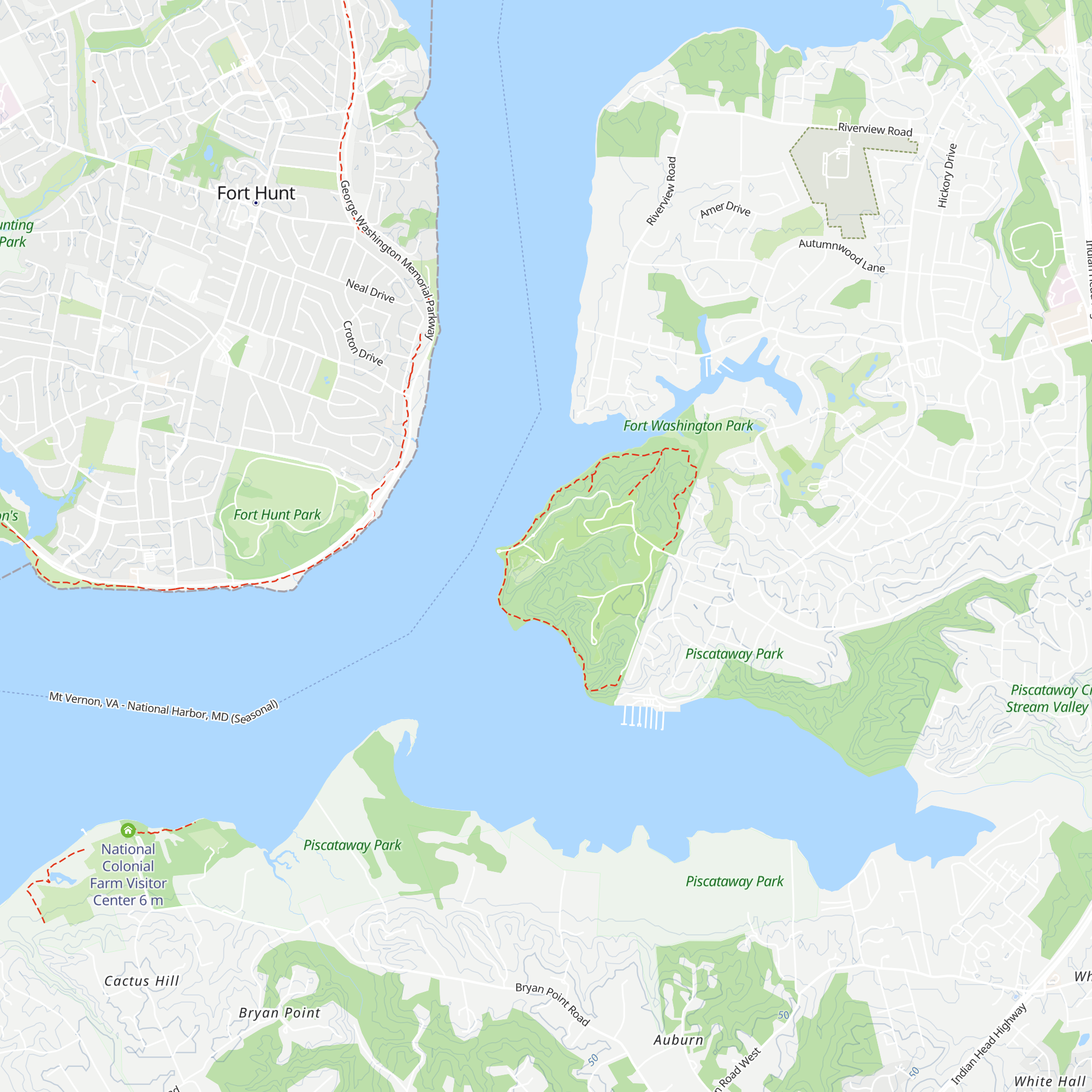 Fort Washington Visitor Center map