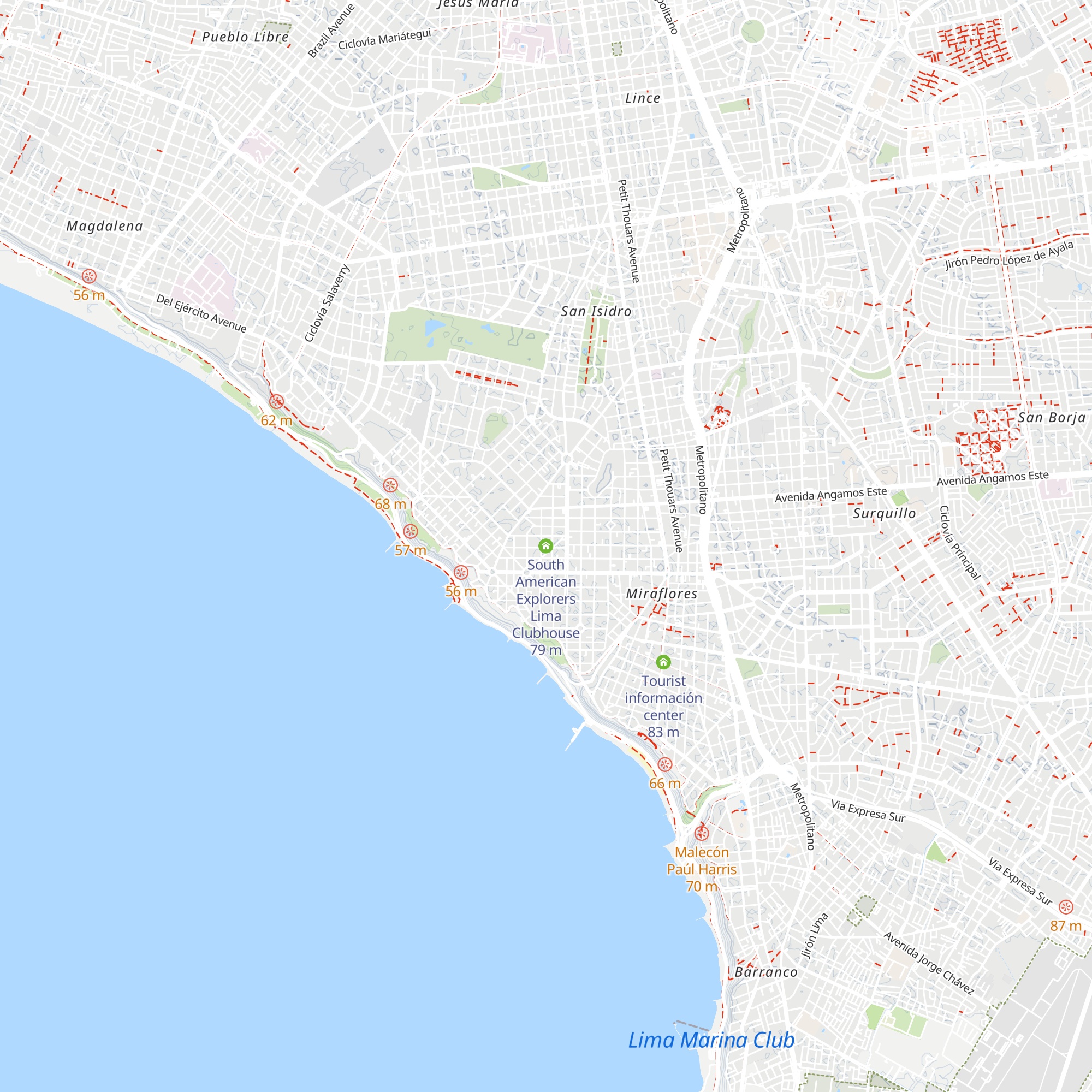 South American Explorers Lima Clubhouse map