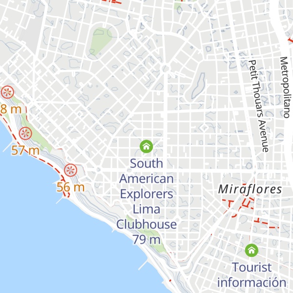 Map of South American Explorers Lima Clubhouse