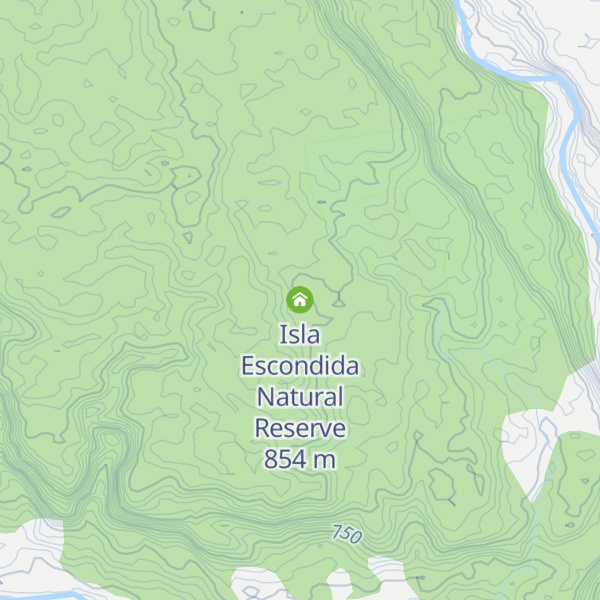 Map of Isla Escondida Natural Reserve