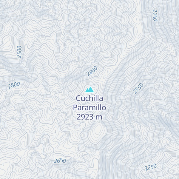 Map of Cuchilla Paramillo