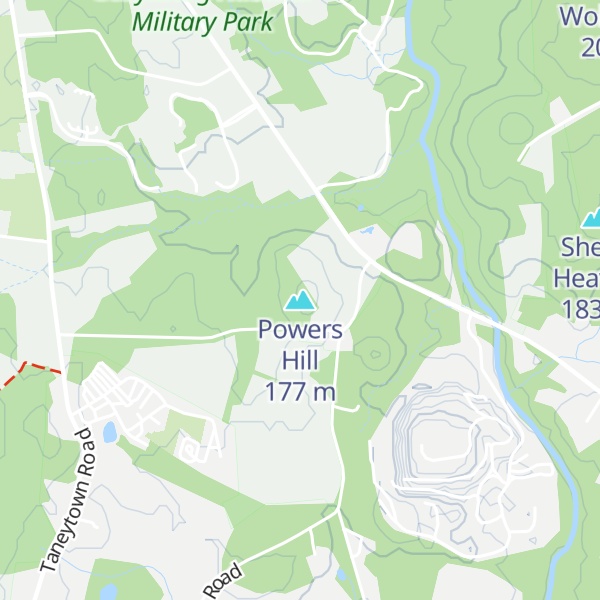 Map of Powers Hill