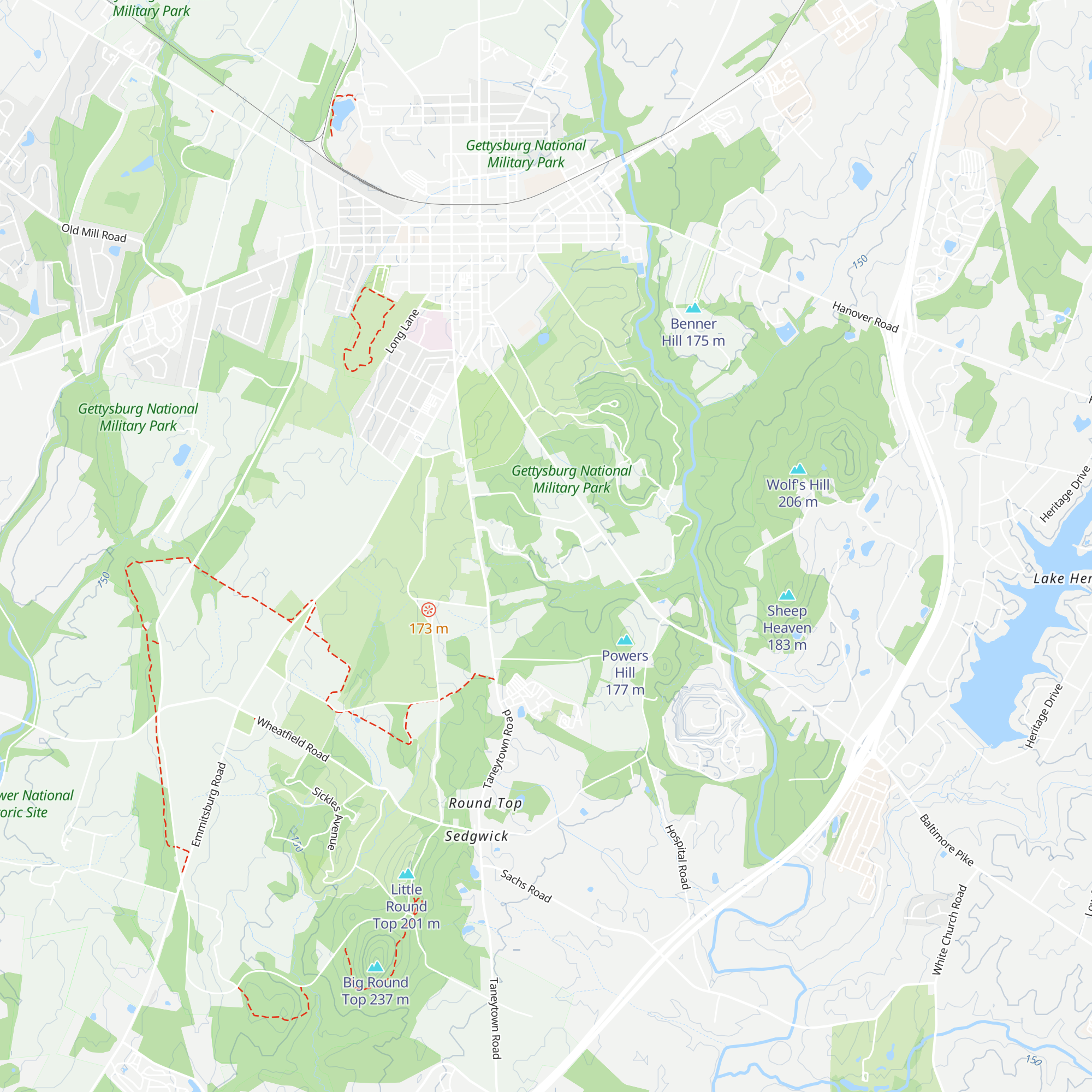 Gettysburg National Military Park Battlefield Museum and Visitor Center map