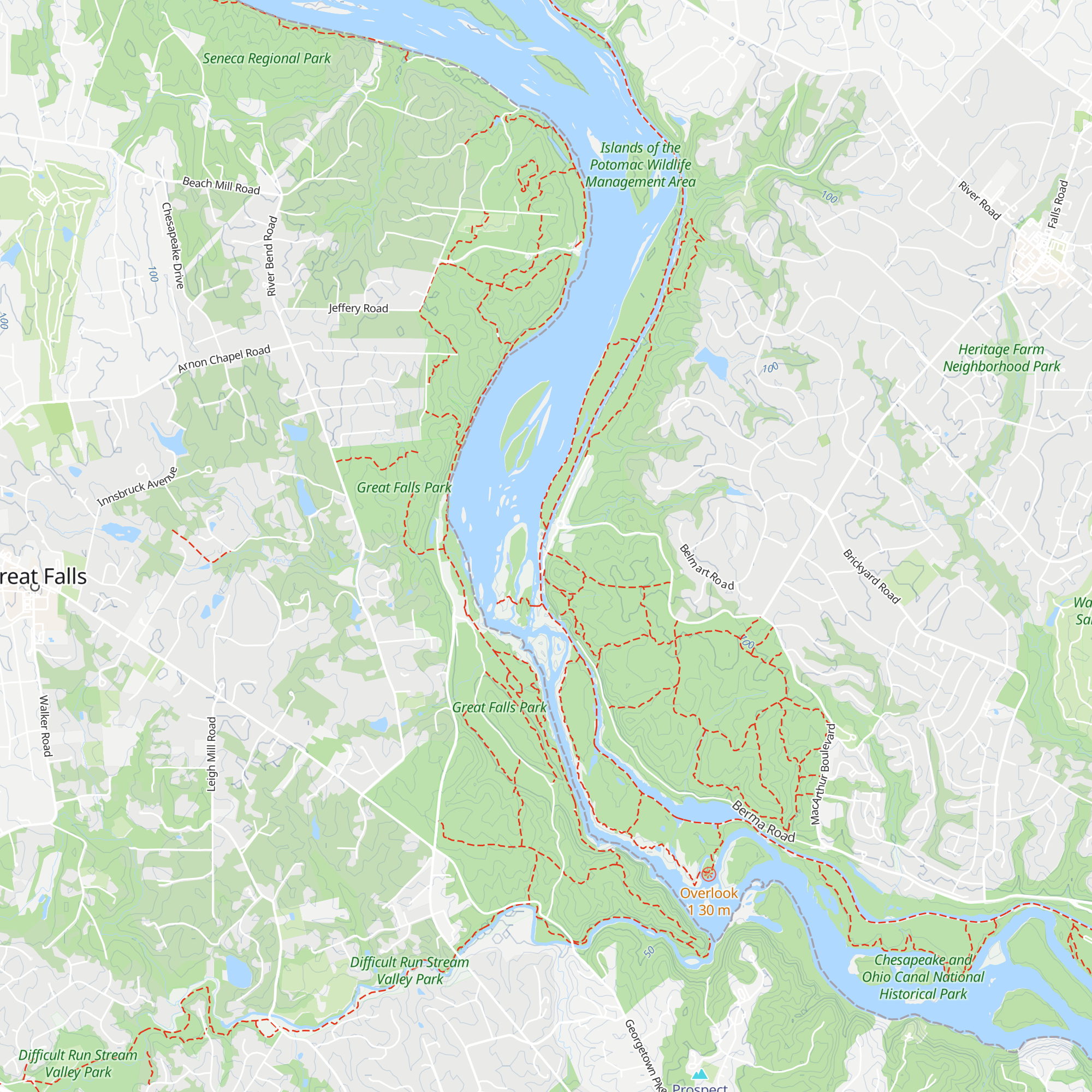 Great Falls Tavern Visitor Center map