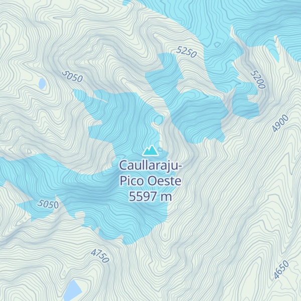 Map of Caullaraju-Pico Oeste
