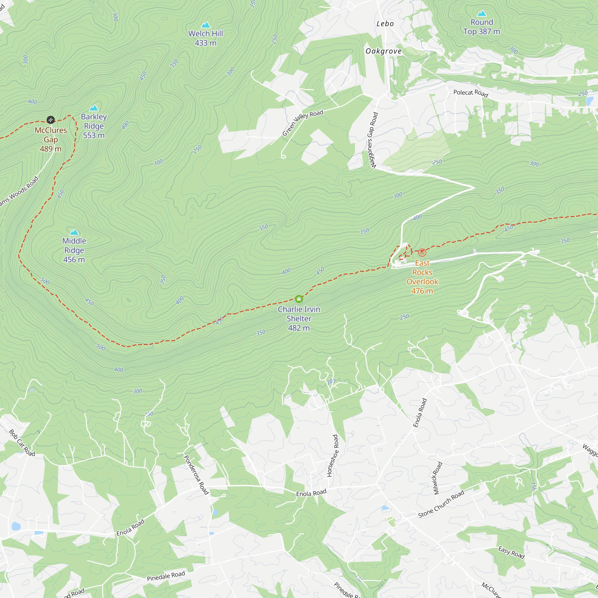 Charlie Irvin Shelter map