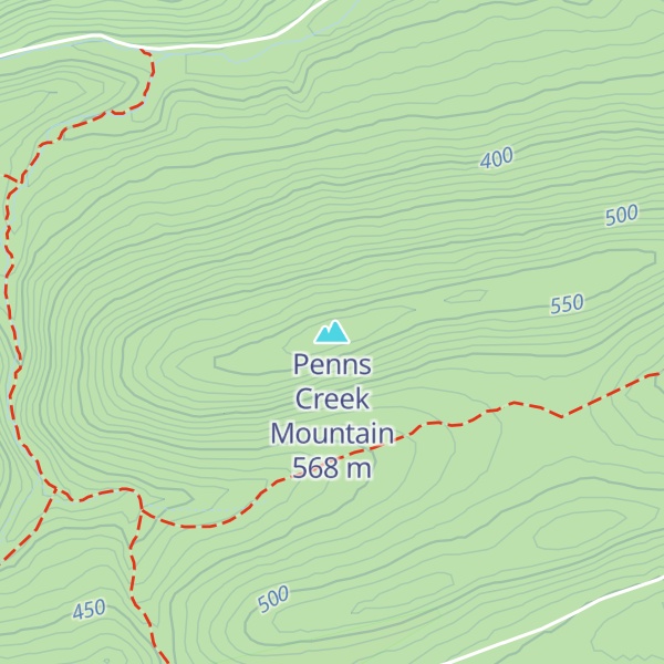 Map of Penns Creek Mountain