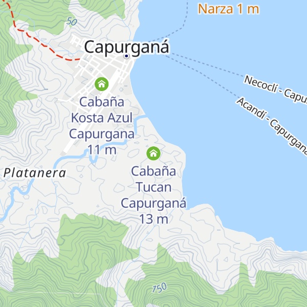 Map of Cabaña Tucan Capurganá