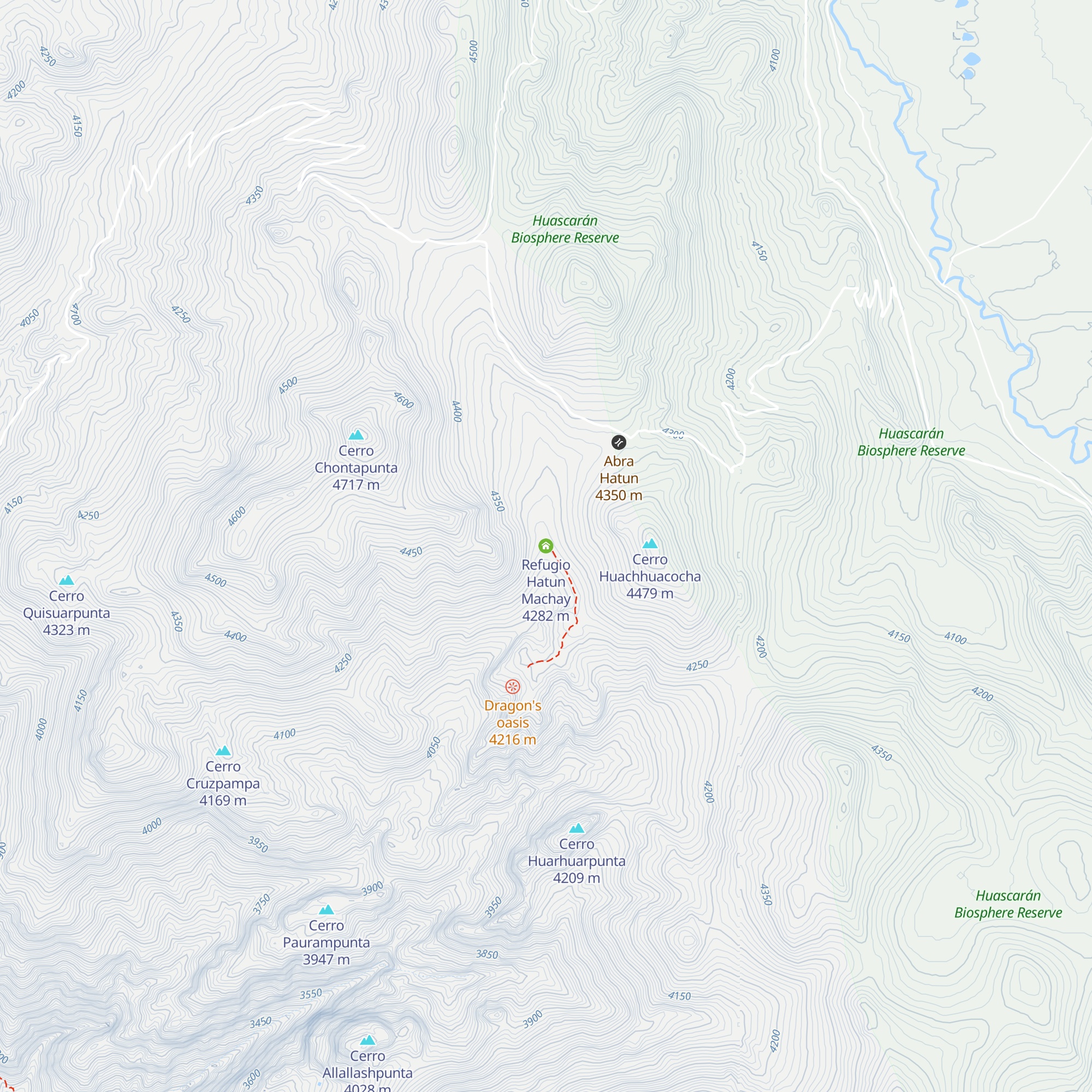 Refugio Hatun Machay map