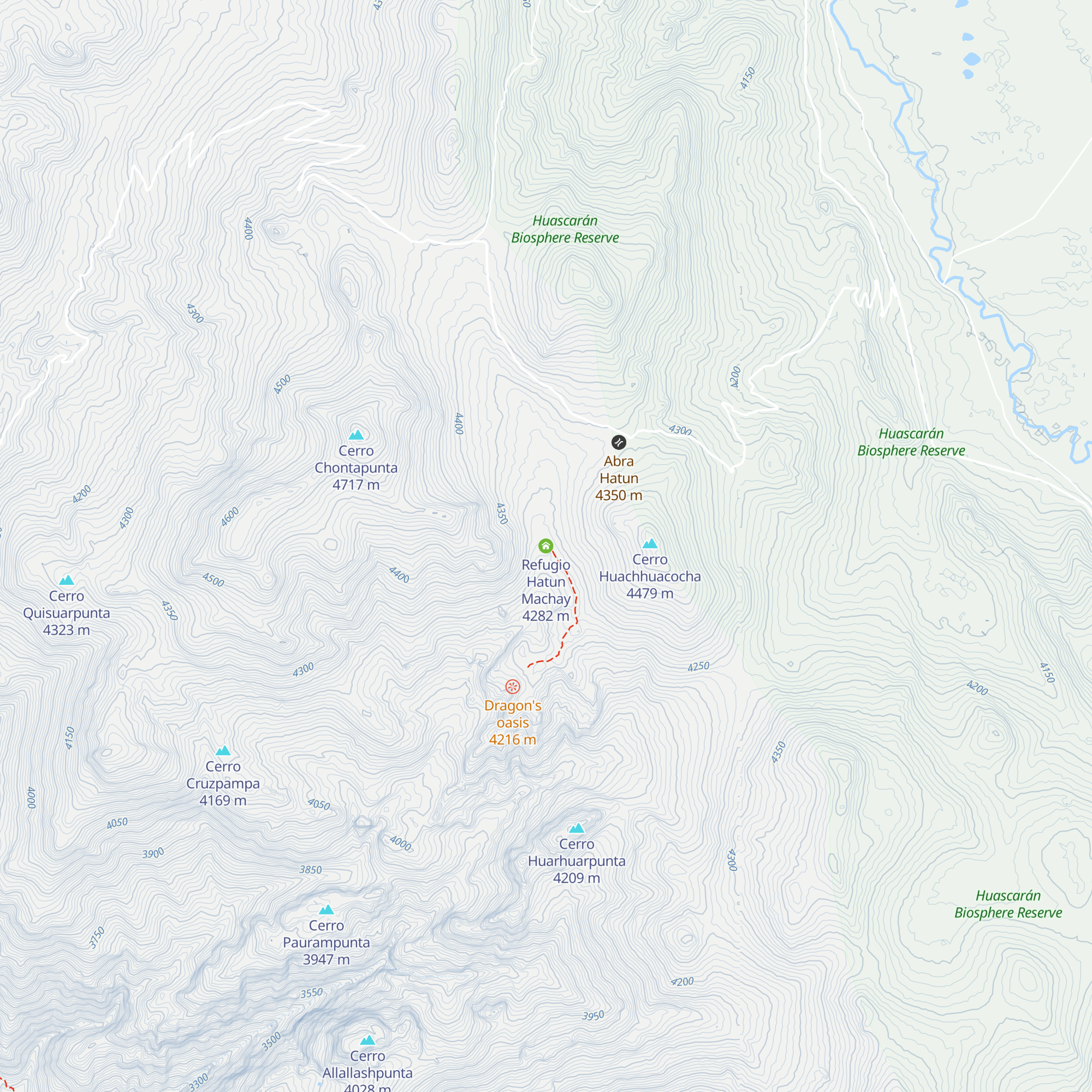 Refugio Hatun Machay map