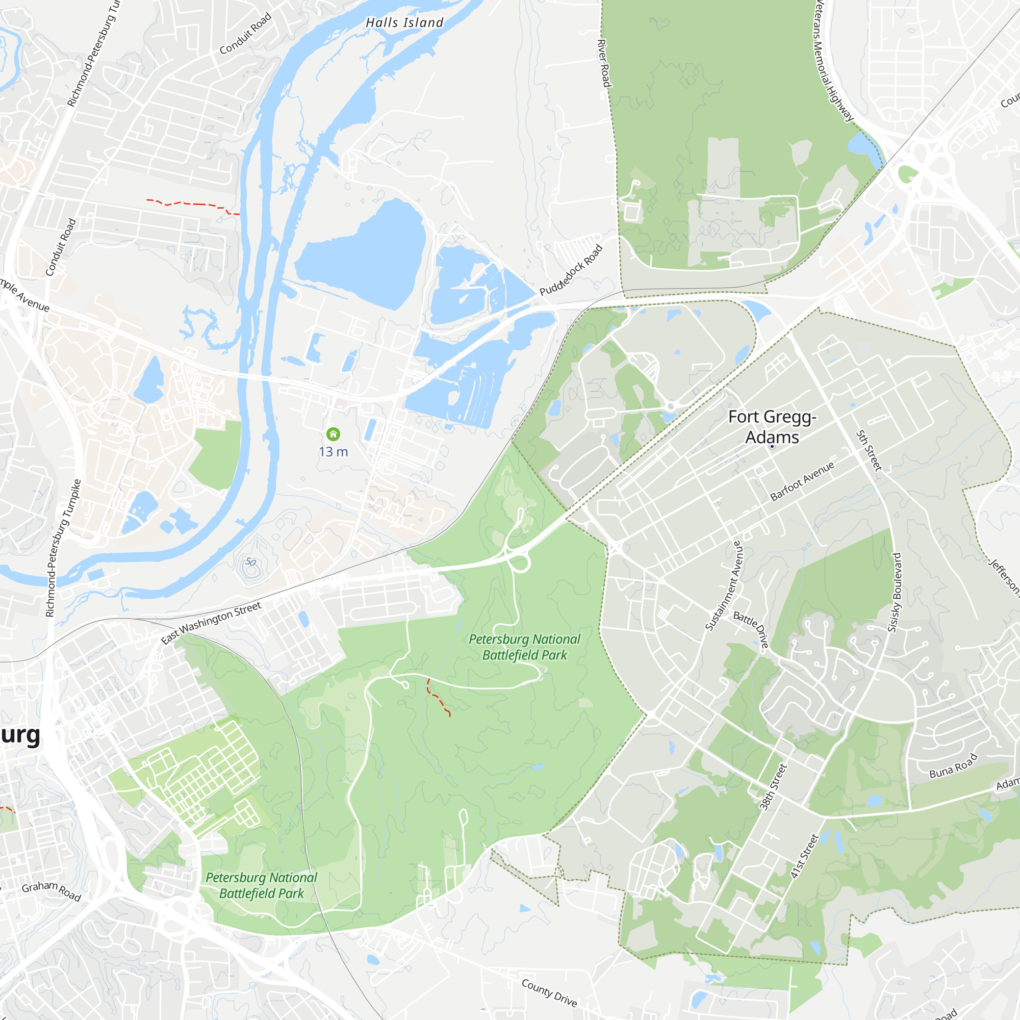 Petersburg National Battlefield Visitor Center map