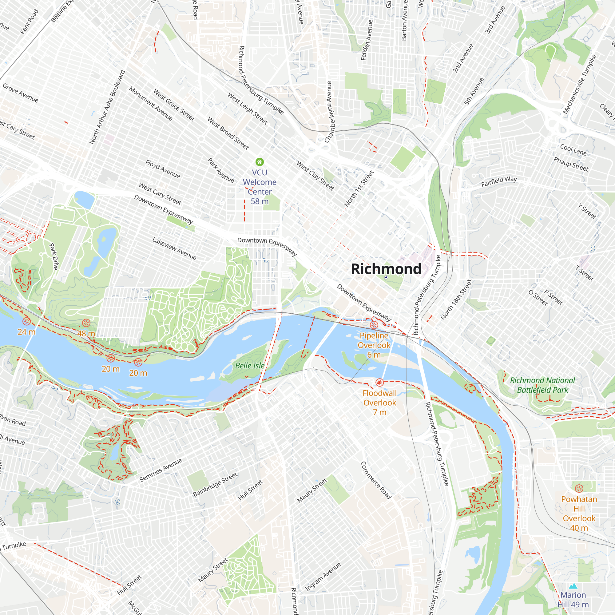 Richmond National Battlefield Park Visitor Center map