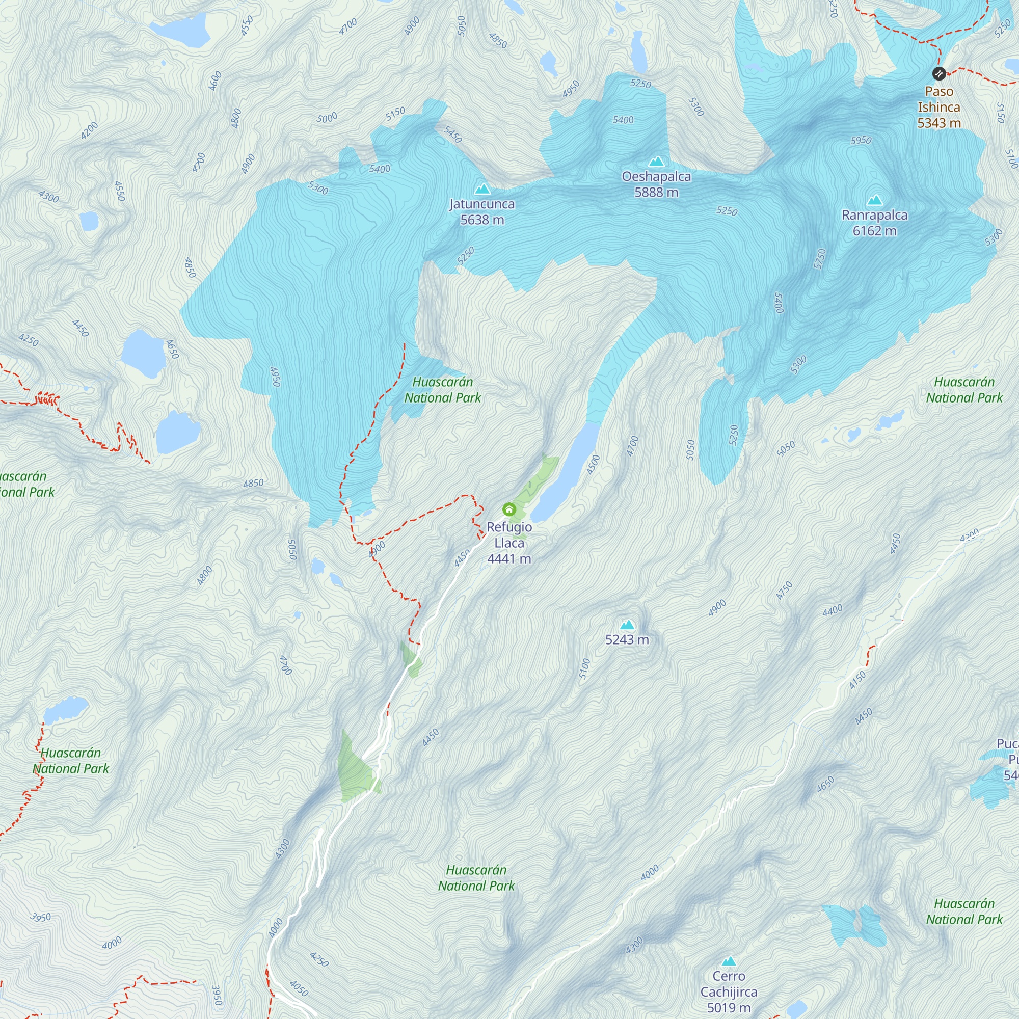 Refugio Llaca map