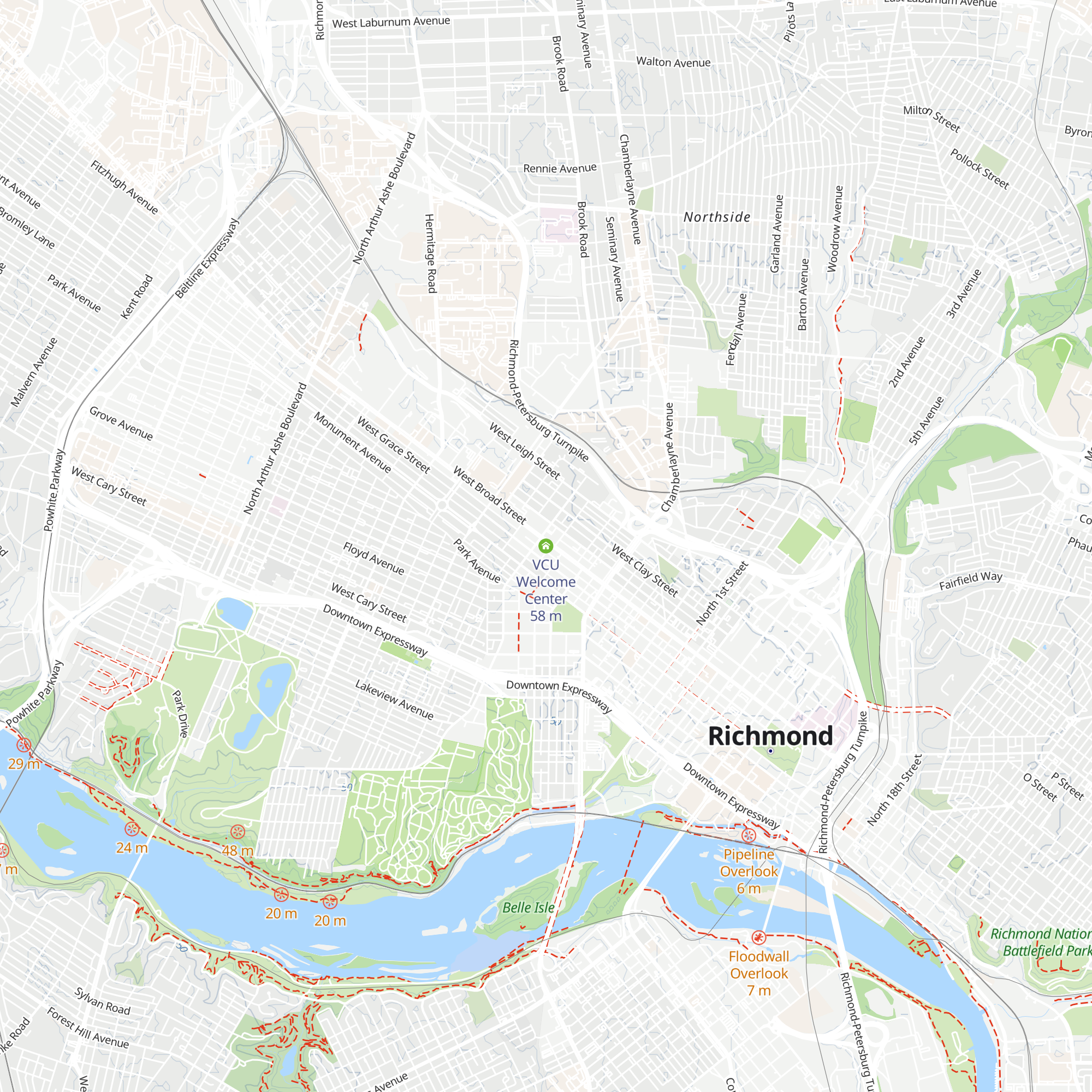 VCU Welcome Center map