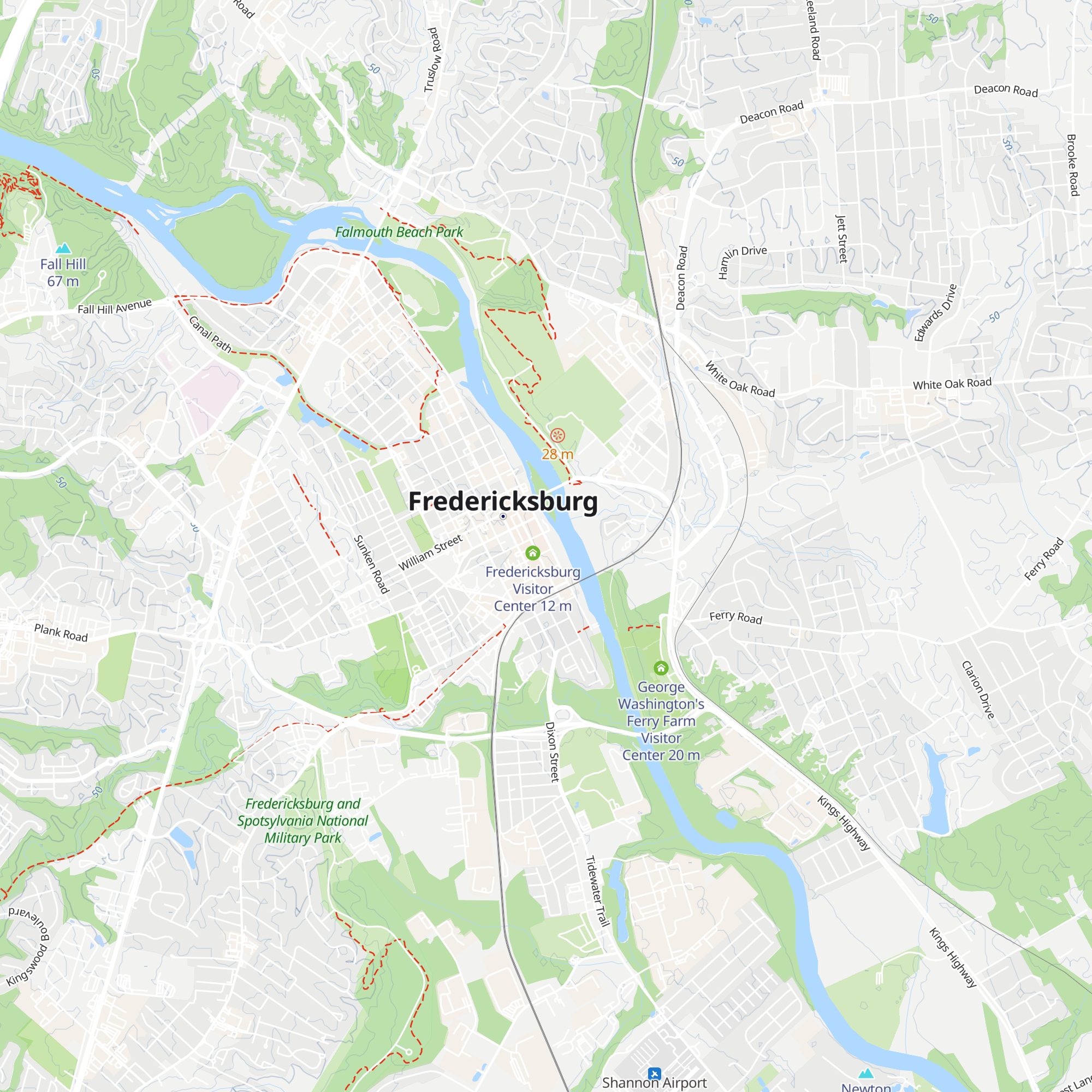 Fredericksburg Visitors Center map