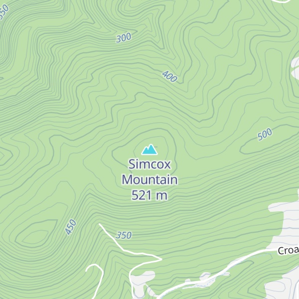 Map of Simcox Mountain