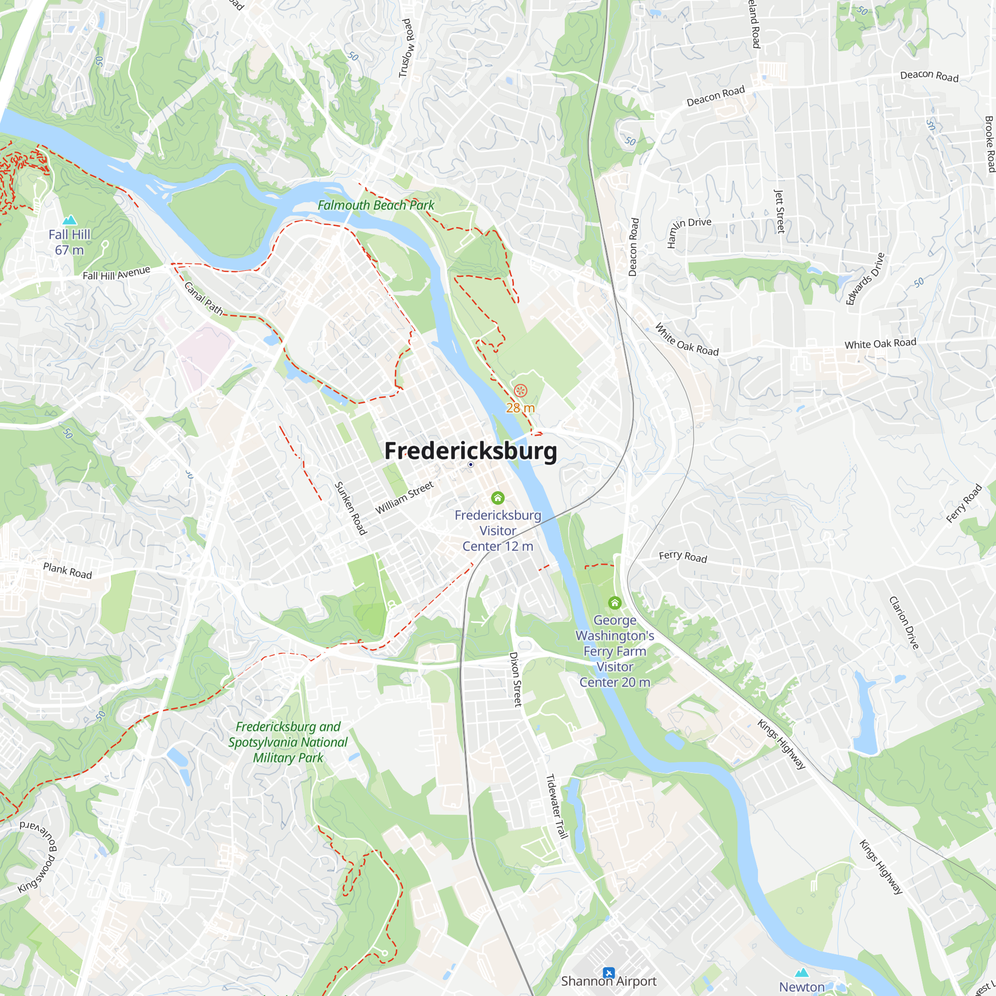 Fredericksburg Visitor Center map