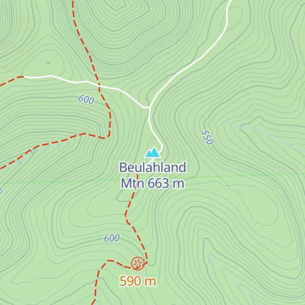Map of Beulahland Mtn
