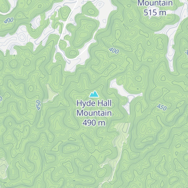 Map of Hyde Hall Mountain