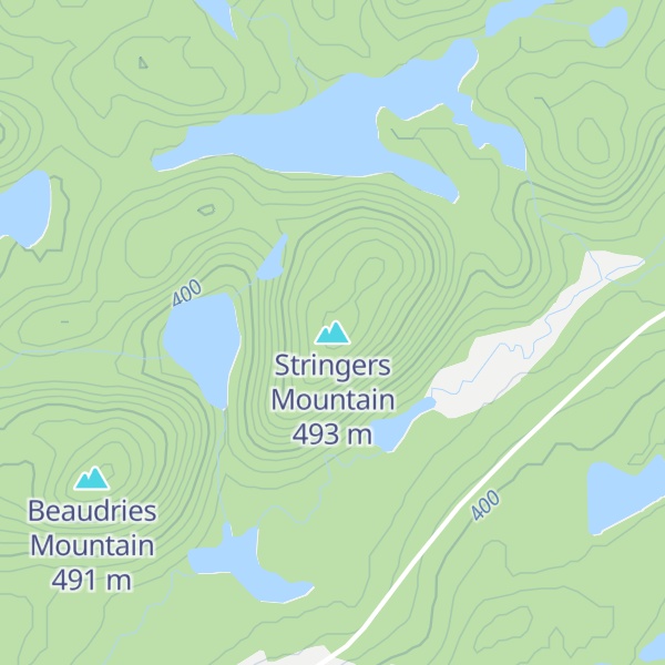 Map of Stringers Mountain