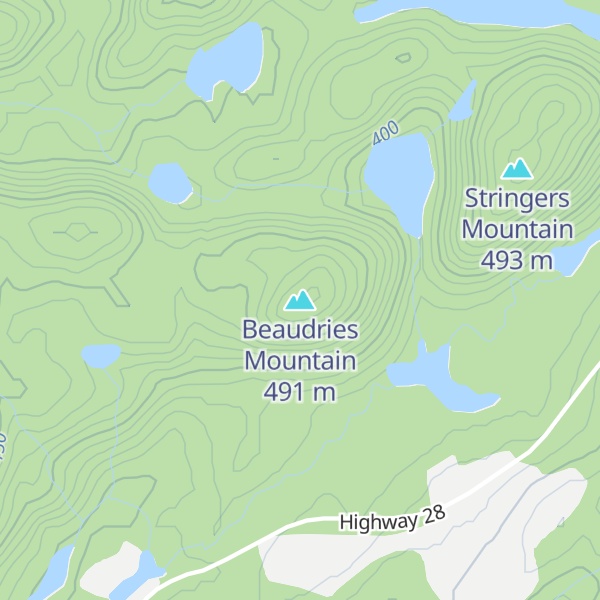 Map of Beaudries Mountain