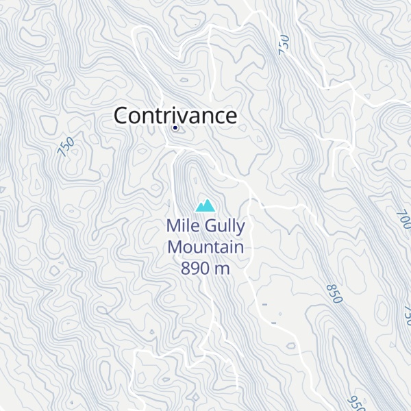Map of Mile Gully Mountain