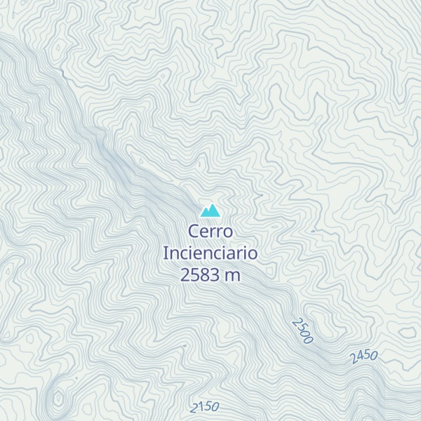 Map of Cerro Incienciario