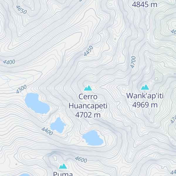 Map of Cerro Huancapeti